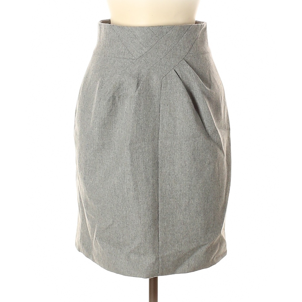 Robert Rodriguez Light Gray Wool Skirt